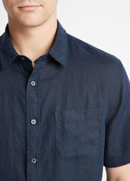 VINCE Men Linen Short-Sleeve Shirt in Short Sleeve