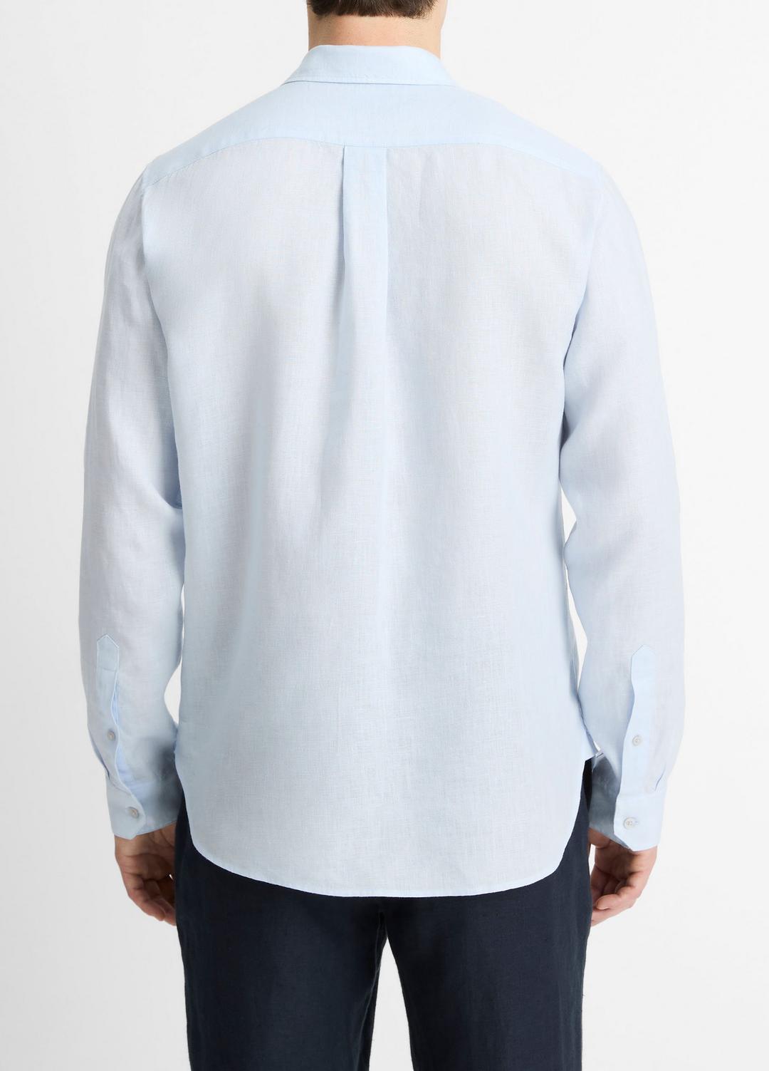 VINCE Men Linen Long-Sleeve Shirt in Long Sleeve