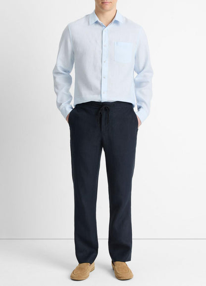 VINCE Men Linen Long-Sleeve Shirt in Long Sleeve