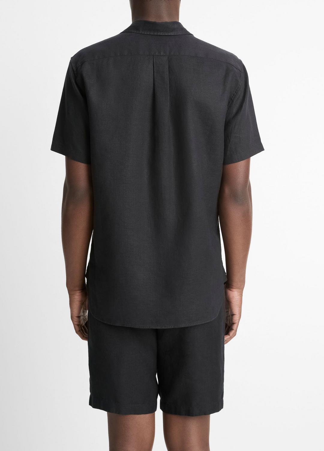 VINCE Men Linen Short-Sleeve Shirt in Short Sleeve