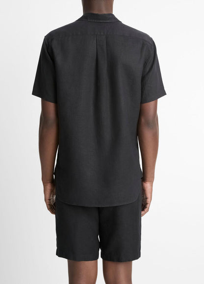 VINCE Men Linen Short-Sleeve Shirt in Short Sleeve