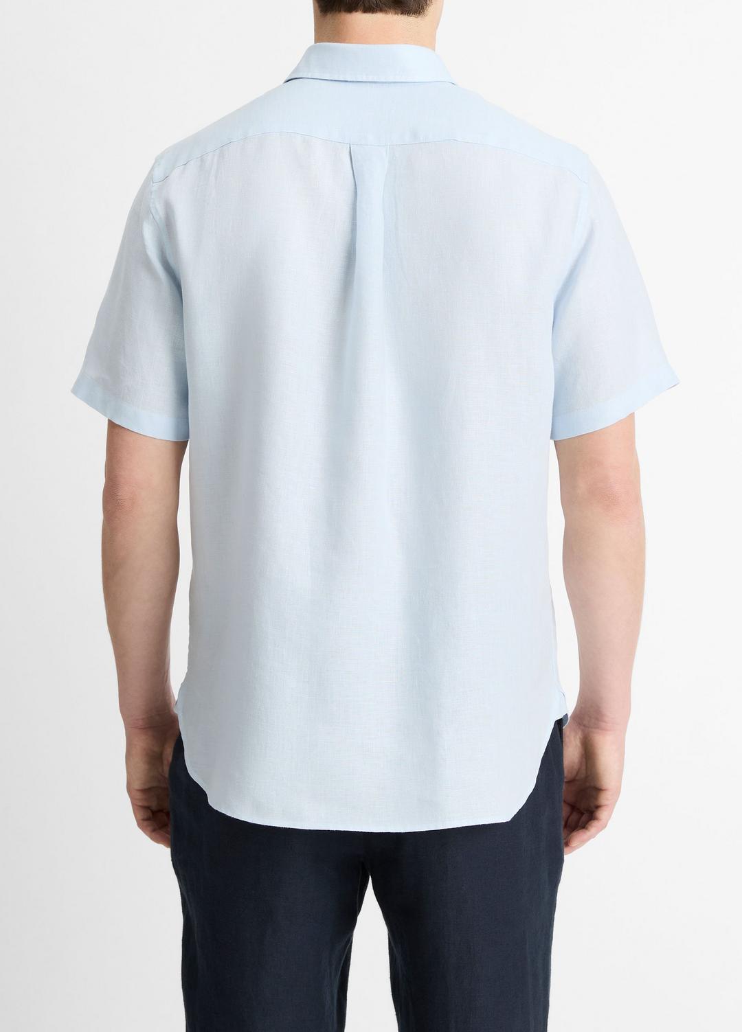 VINCE Men Linen Short-Sleeve Shirt in Short Sleeve