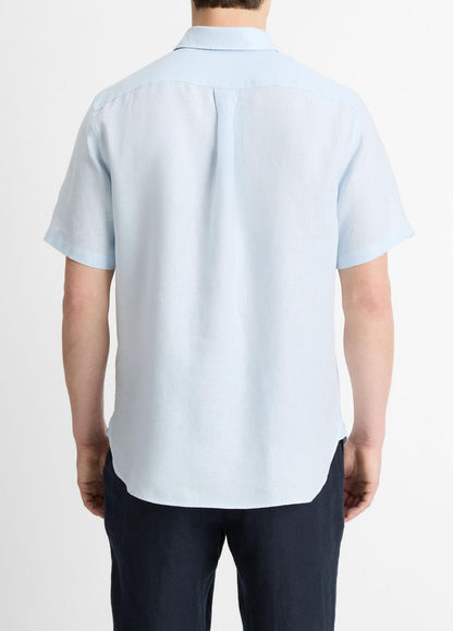 VINCE Men Linen Short-Sleeve Shirt in Short Sleeve