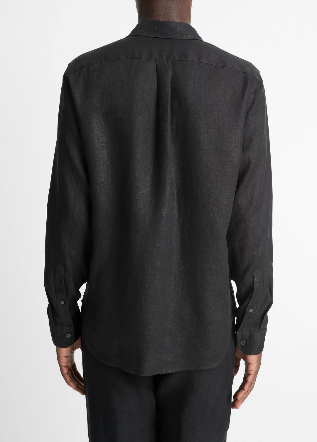 VINCE Men Linen Long-Sleeve Shirt in Long Sleeve