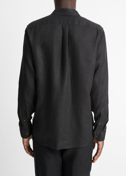 VINCE Men Linen Long-Sleeve Shirt in Long Sleeve