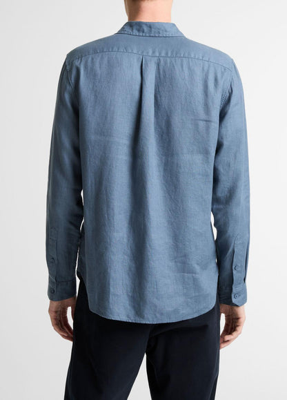 VINCE Men Linen Long-Sleeve Shirt in Long Sleeve
