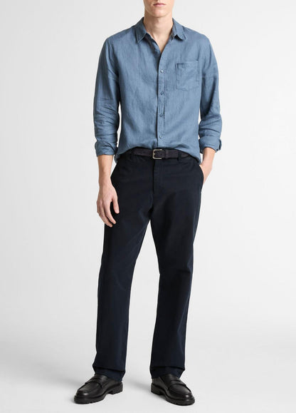 VINCE Men Linen Long-Sleeve Shirt in Long Sleeve