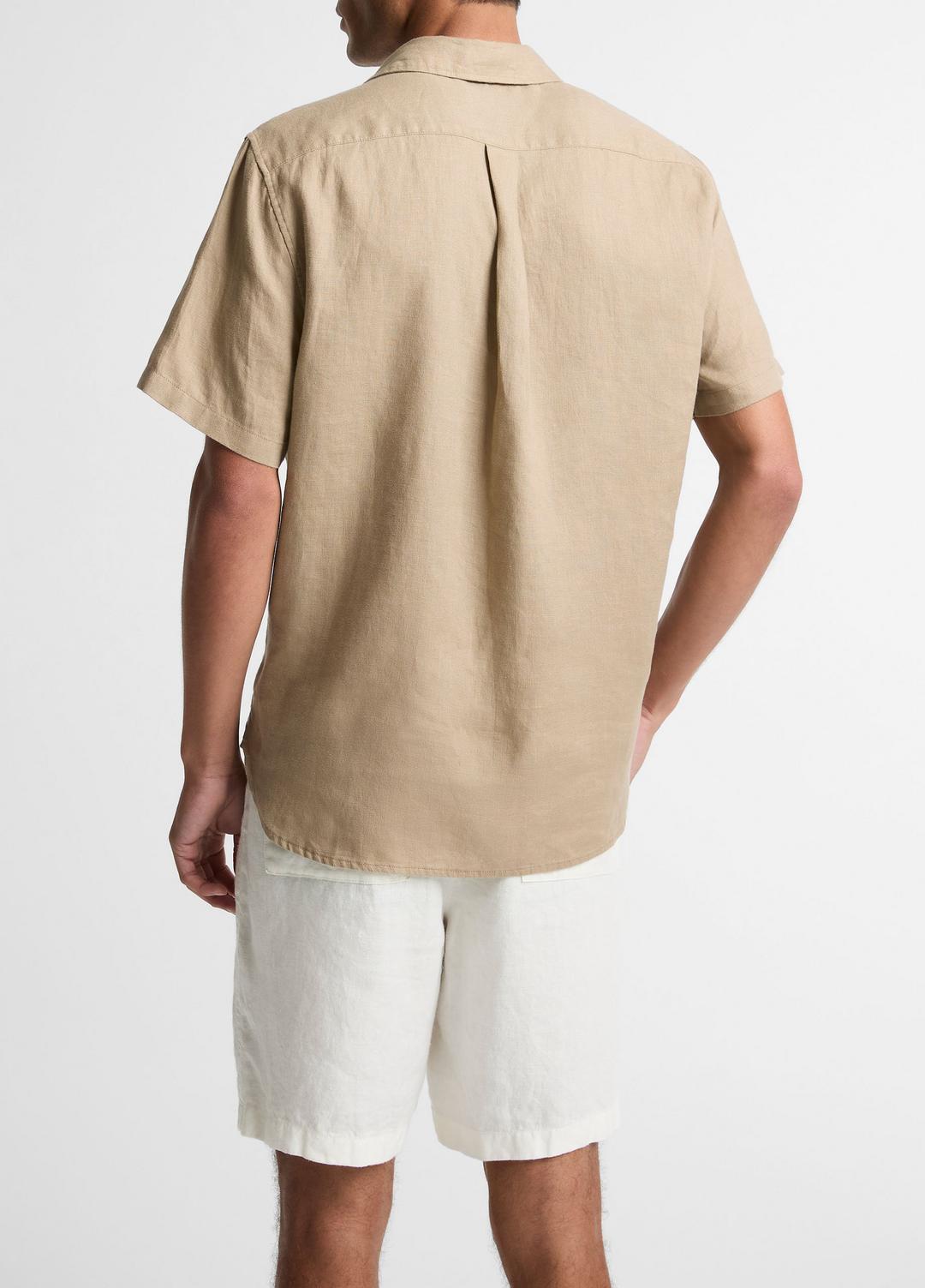 VINCE Men Linen Short-Sleeve Shirt in Long Sleeve