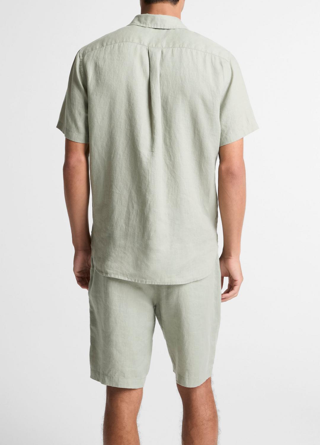 VINCE Men Linen Short-Sleeve Shirt in Long Sleeve