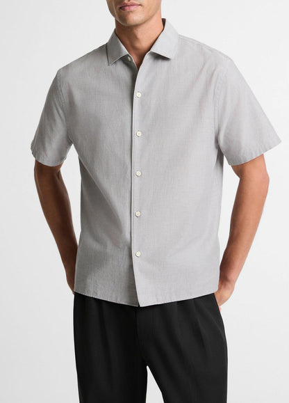 VINCE Men Cotton Short-Sleeve Button-Front Shirt  in Short Sleeve
