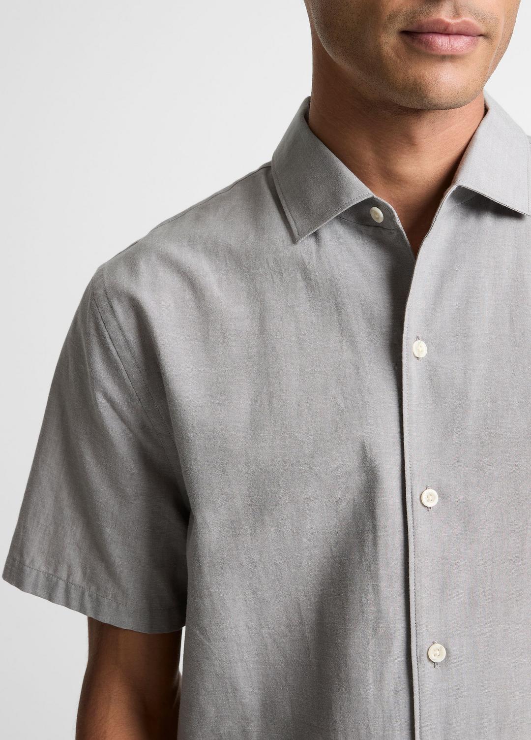 VINCE Men Cotton Short-Sleeve Button-Front Shirt  in Short Sleeve