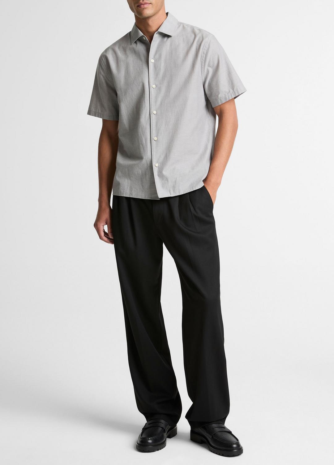 VINCE Men Cotton Short-Sleeve Button-Front Shirt  in Short Sleeve
