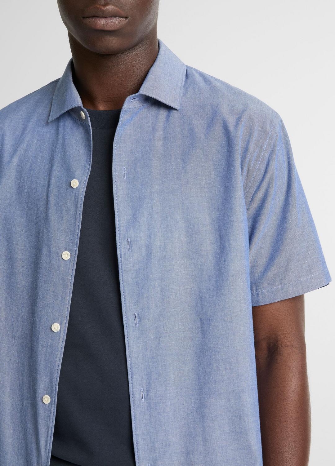 VINCE Men Cotton Short-Sleeve Button-Front Shirt  in Short Sleeve