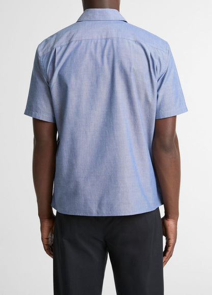 VINCE Men Cotton Short-Sleeve Button-Front Shirt  in Short Sleeve