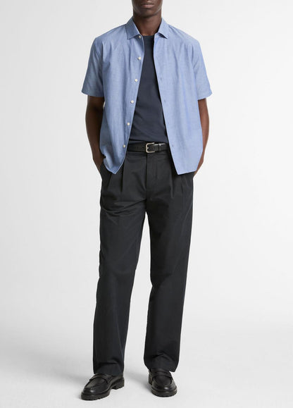 VINCE Men Cotton Short-Sleeve Button-Front Shirt  in Short Sleeve