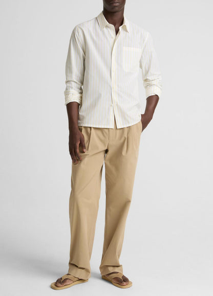 VINCE Men Striped Cotton-Blend Poplin Button-Front Shirt in Long Sleeve