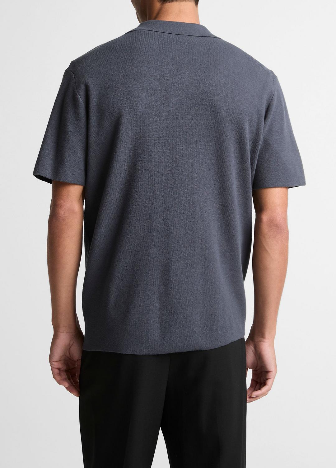 VINCE Men Merino Wool Cabana Shirt  in Short Sleeve
