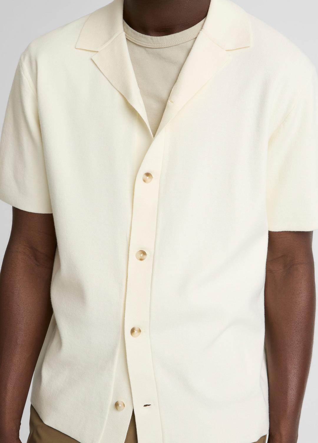 VINCE Men Merino Wool Cabana Shirt  in Short Sleeve