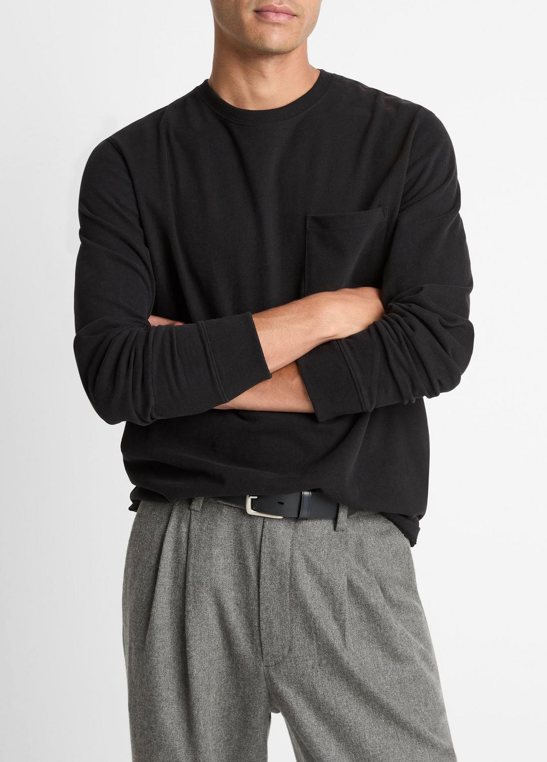 VINCE Men Sueded Jersey Long-Sleeve Pocket T-Shirt in Long Sleeve