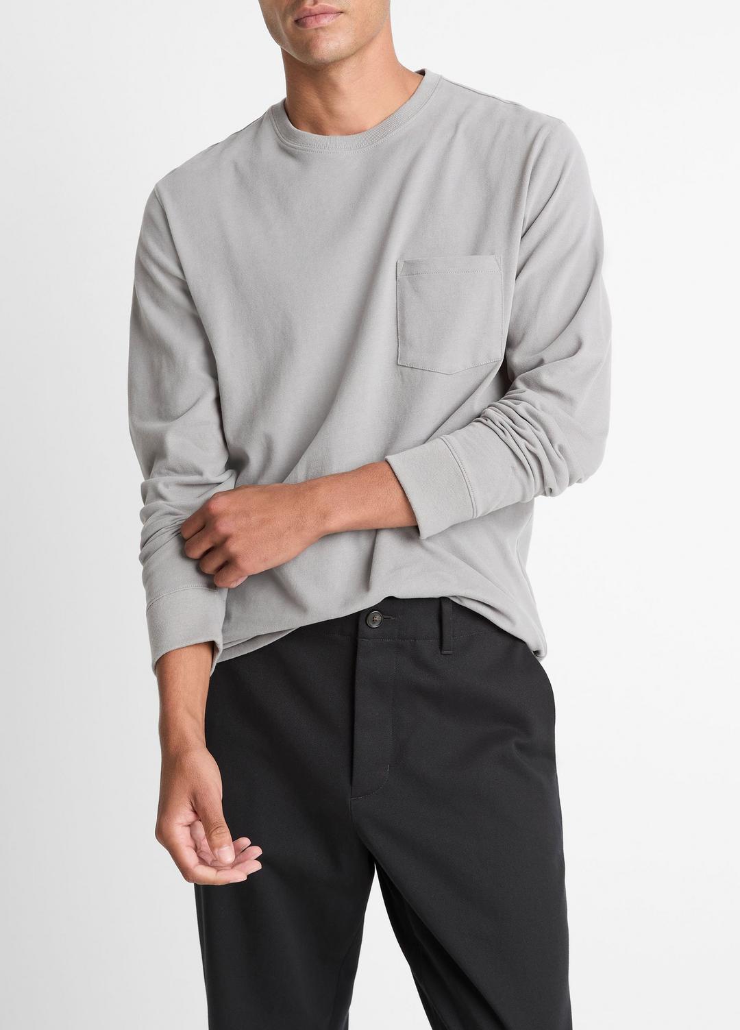 VINCE Men Sueded Jersey Long-Sleeve Pocket T-Shirt in Long Sleeve