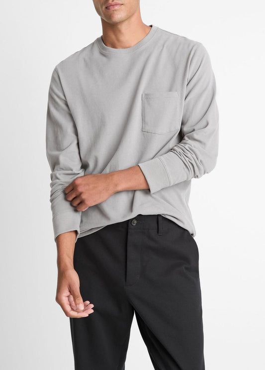 VINCE Men Sueded Jersey Long-Sleeve Pocket T-Shirt in Long Sleeve
