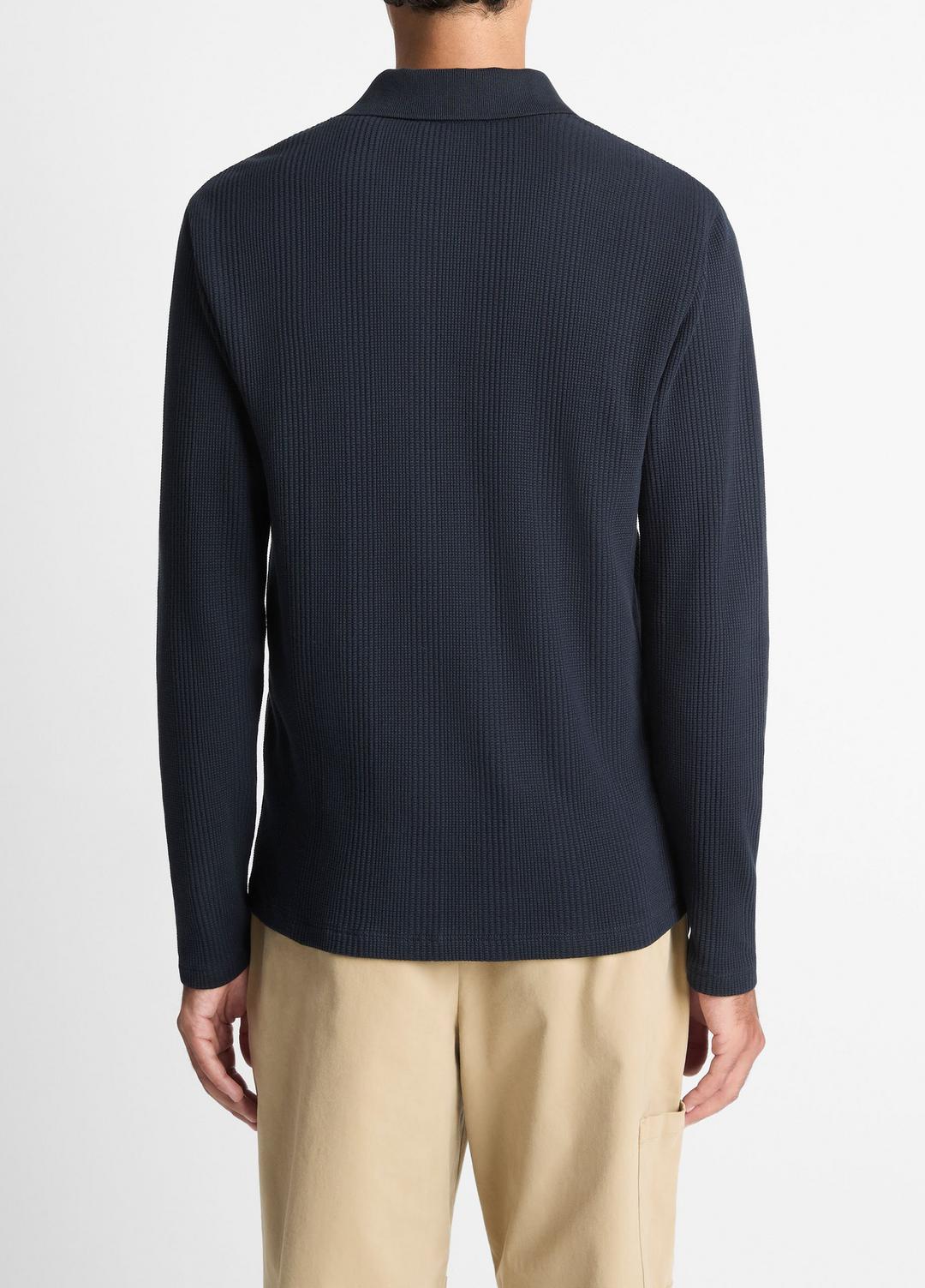 VINCE Men Variegated Cotton Polo Shirt in Henleys & Polos
