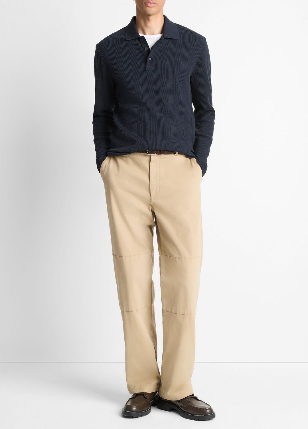 VINCE Men Variegated Cotton Polo Shirt in Henleys & Polos