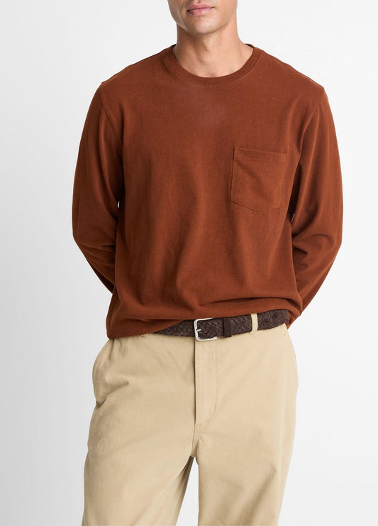 VINCE Men Sueded Jersey Long-Sleeve Pocket T-Shirt in Long Sleeve