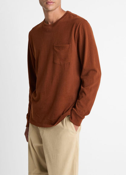 VINCE Men Sueded Jersey Long-Sleeve Pocket T-Shirt in Long Sleeve