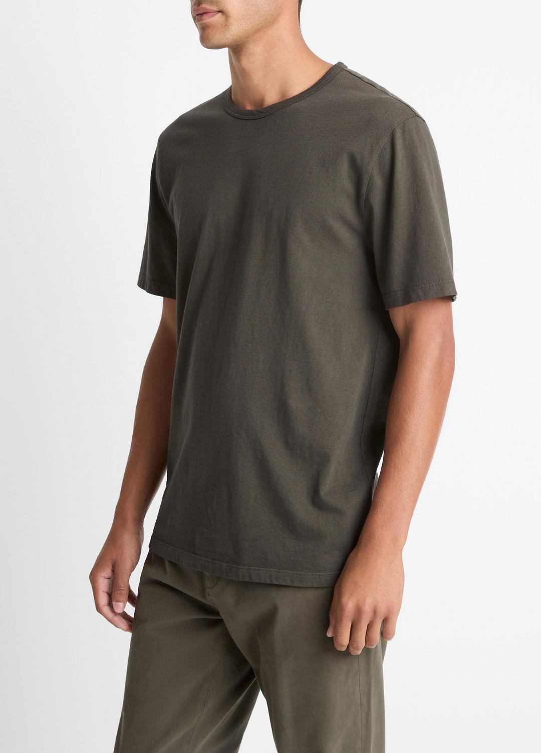 VINCE Men Garment Dye Cotton T-Shirt in Short Sleeve
