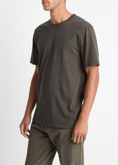 VINCE Men Garment Dye Cotton T-Shirt in Short Sleeve
