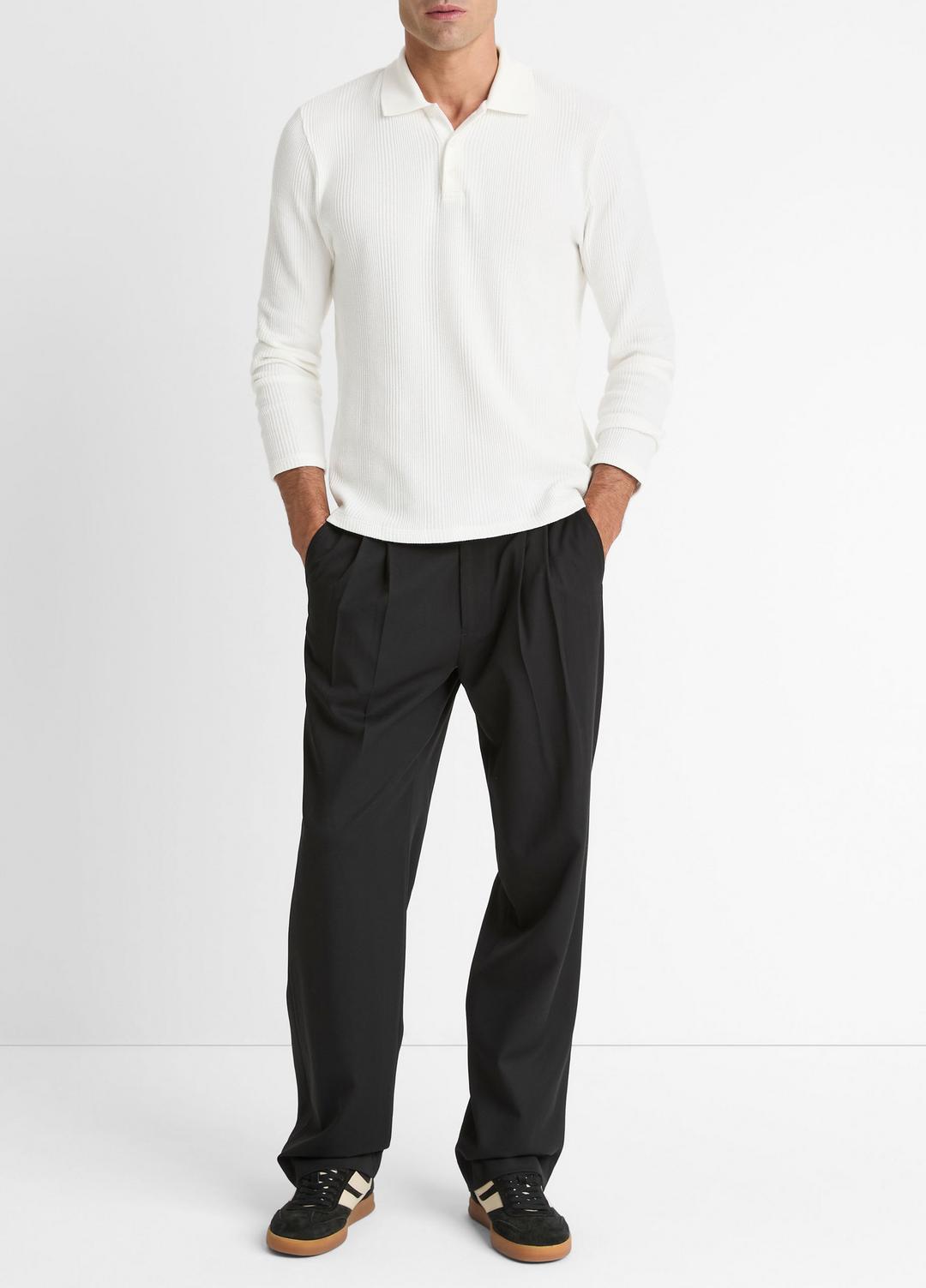 VINCE Men Variegated Cotton Polo Shirt in Henleys & Polos