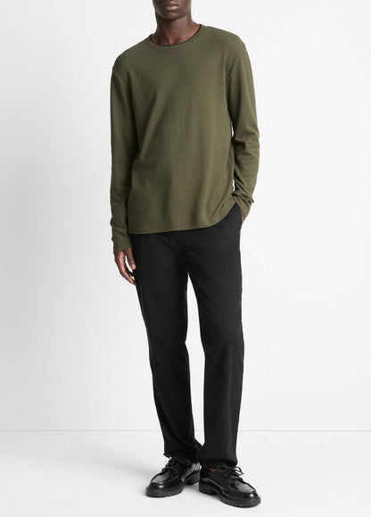 VINCE Men Micro-Waffle Pima Cotton Double-Collar Long-Sleeve T-Shirt in Long Sleeve