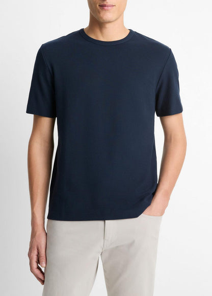 VINCE Men Pima Cotton Piqué Crew Neck T-Shirt in Short Sleeve