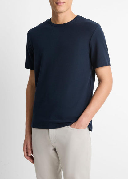 VINCE Men Pima Cotton Piqué Crew Neck T-Shirt in Short Sleeve