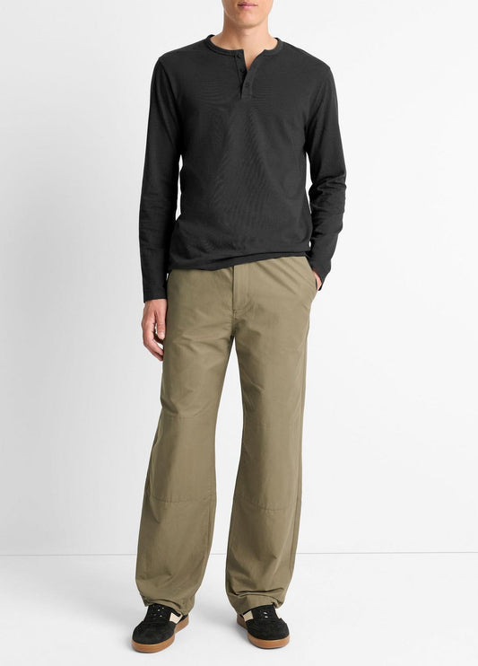 VINCE Men Garment Dye Cotton Long-Sleeve Henley in Henleys & Polos