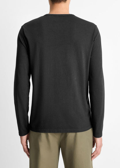 VINCE Men Garment Dye Cotton Long-Sleeve Henley in Henleys & Polos