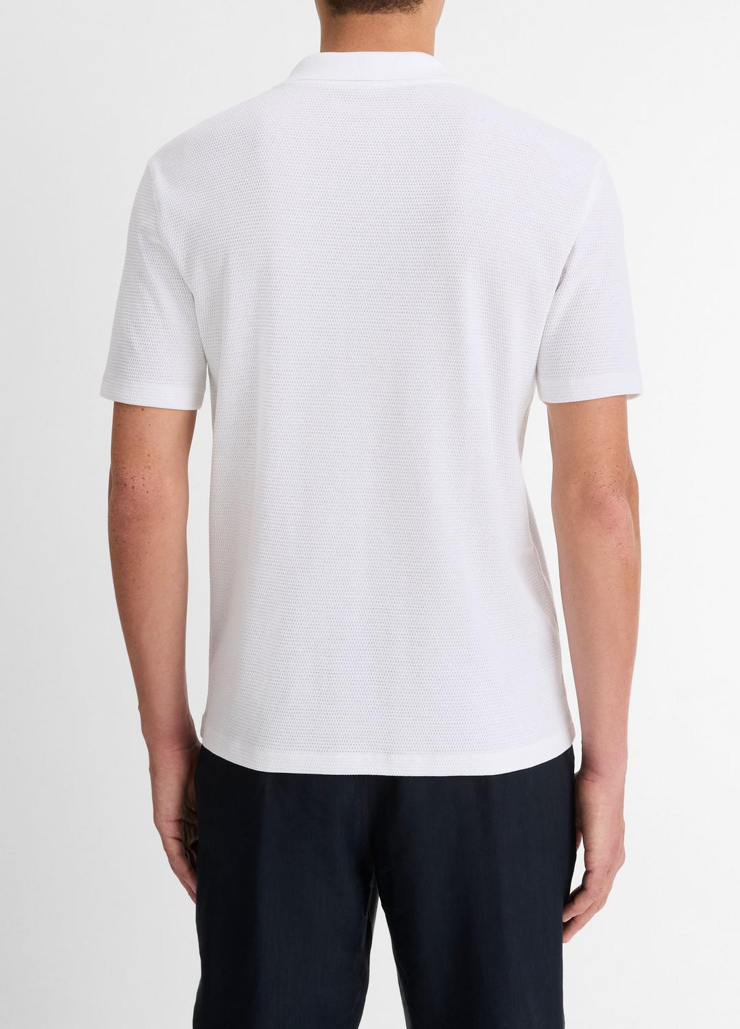 VINCE Men Cotton-Blend Johnny-Collar Polo Shirt in Short Sleeve