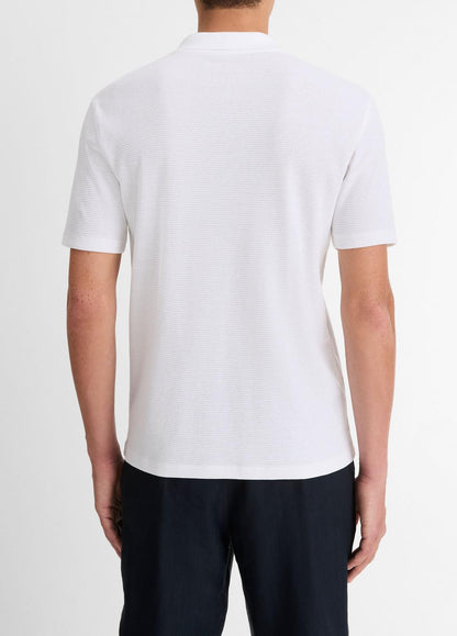 VINCE Men Cotton-Blend Johnny-Collar Polo Shirt in Short Sleeve