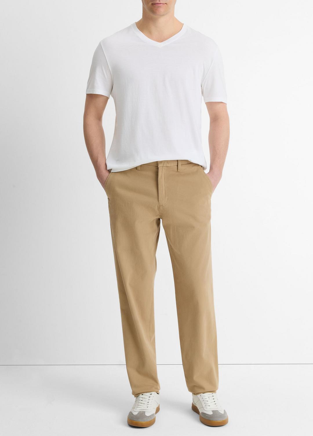 VINCE Men Pima Cotton V-Neck T-Shirt in Short Sleeve