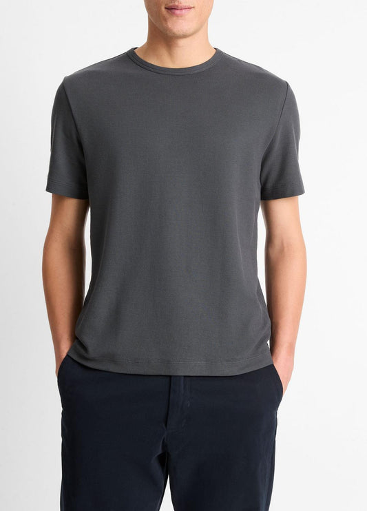 VINCE Men Pima Cotton Piqué Crew Neck T-Shirt in Short Sleeve