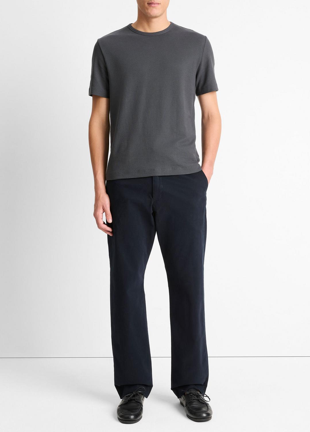 VINCE Men Pima Cotton Piqué Crew Neck T-Shirt in Short Sleeve
