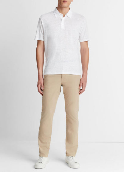 VINCE Men Linen Polo Shirt in Henleys & Polos