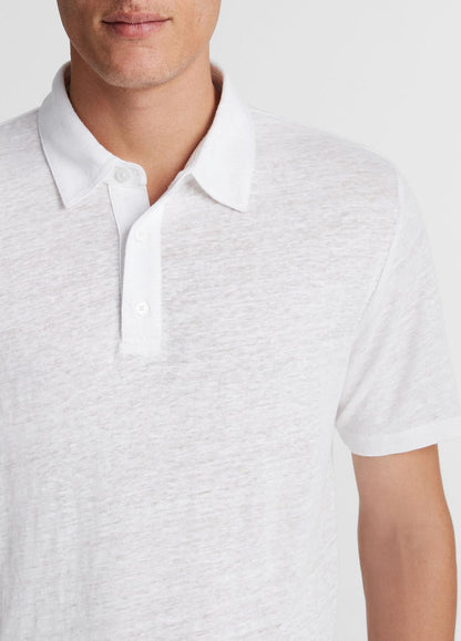 VINCE Men Linen Polo Shirt in Henleys & Polos