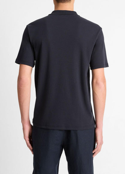 VINCE Men Cotton-Blend Johnny-Collar Polo Shirt in Short Sleeve