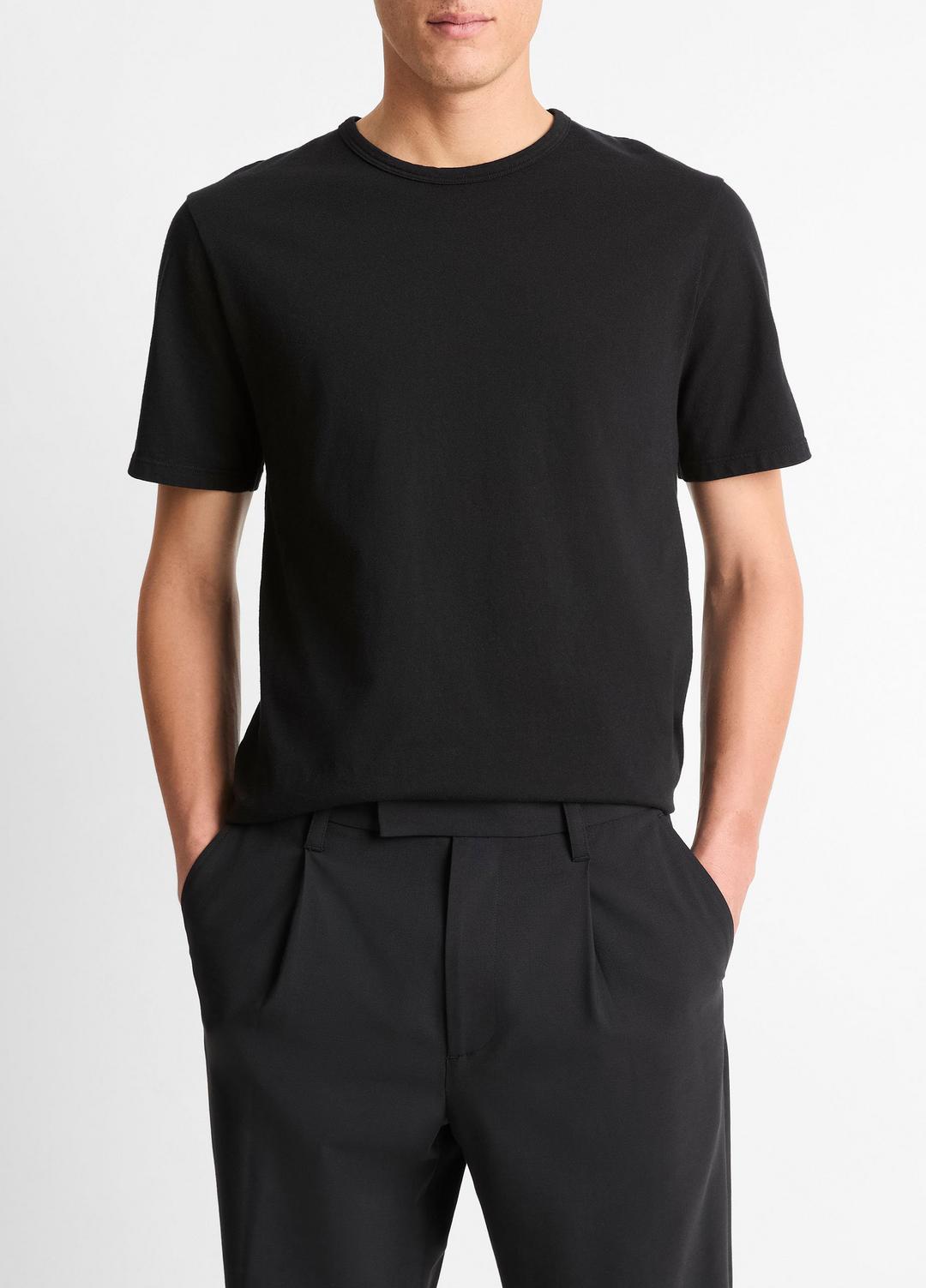 VINCE Men Garment Dye Cotton T-Shirt in Short Sleeve