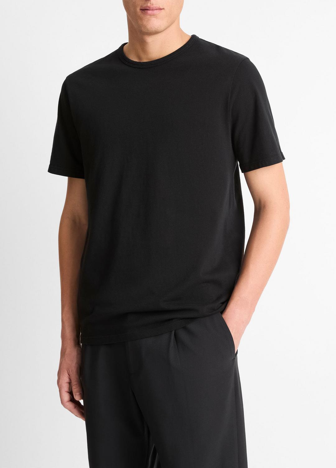 VINCE Men Garment Dye Cotton T-Shirt in Short Sleeve