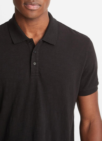 VINCE Men Classic Slub Polo Shirt in Henleys & Polos