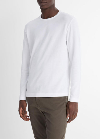 VINCE Men Pima Cotton Piqué Long-Sleeve T-Shirt in Long Sleeve