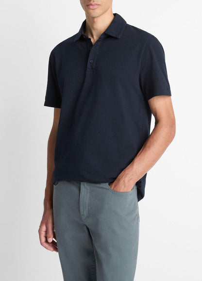 VINCE Men Garment Dye Cotton Polo Shirt in Henleys & Polos